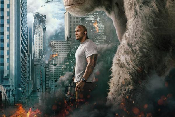 Дуэйн Джонсон, Rampage, Белая Горилла, HD, 2K, 4K, 5K