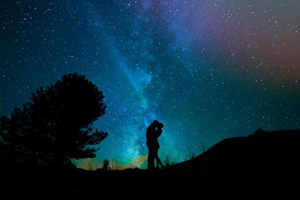 Love Image, Kiss, Night, Sky, Stars, Любовный Образ, Поцелуй, Ночь, Небо, Звезды, Love Image, Kiss, Night, Sky, Stars, HD, 2K, 4K