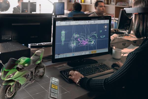 Microsoft Hololens, A.r. Гарнитура, Windows 10, Мотоцикл, Дополненная Реальность, Виртуальная Реальность, Рабочий Стол, Настоящие Футуристические Гаджеты, HD, 2K, 4K