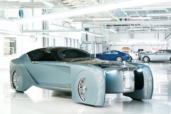 Rolls-Royce Vision Next 100, Автомобили Будущего, Футуризм, Серебро, HD, 2K, 4K