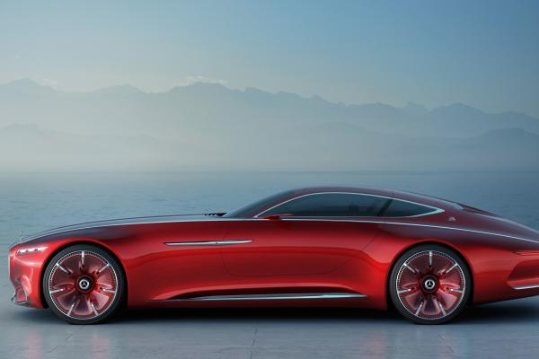 Vision Mercedes Maybach 6, Электромобили, Роскошные Автомобили, Красный, HD, 2K, 4K