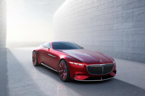 Vision Mercedes Maybach 6, Электромобили, Роскошные Автомобили, Красный, HD, 2K, 4K