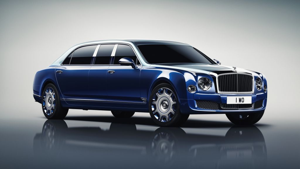 Bentley Mulsanne Grand Limousine, Женевский Автосалон 2016, Роскошные Автомобили, Синий, HD, 2K, 4K