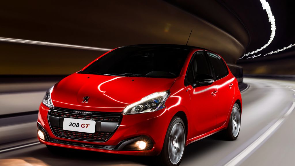 Peugeot 208 Gt, Хэтчбек, Красный, Облака, HD, 2K, 4K