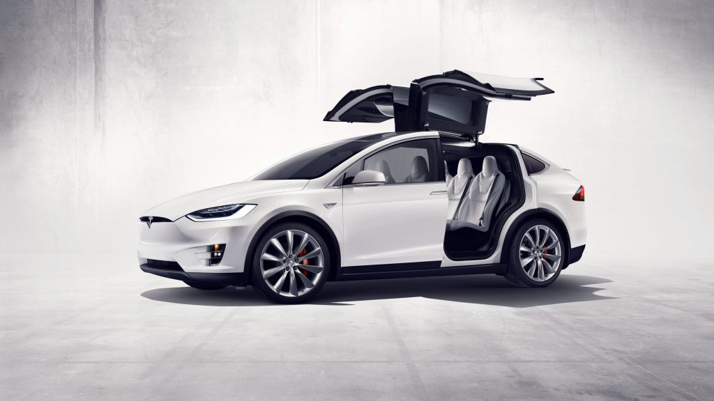 Tesla Model X, Белый, Электромобили, Внедорожник, 2016, HD, 2K, 4K