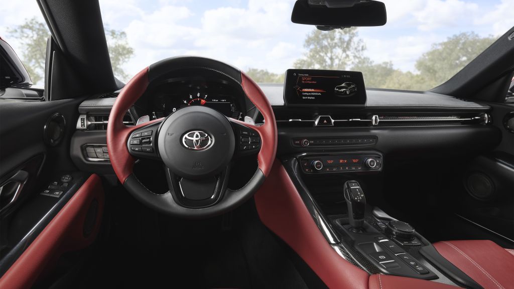 Toyota Supra A90, Интерьер, Автомобили 2020, Детройтский Автосалон 2019, HD, 2K, 4K