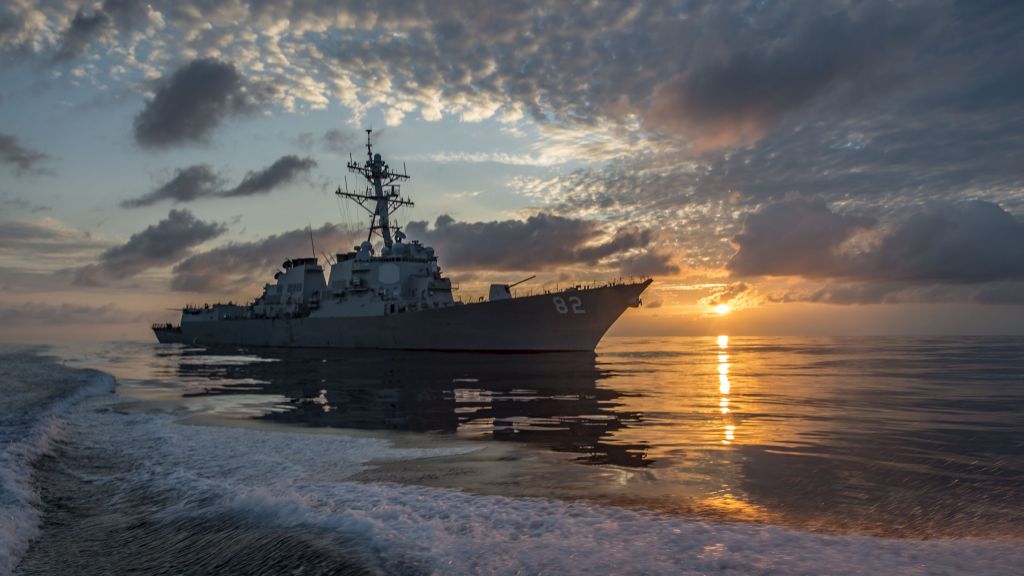 Военный Корабль Сша Лассен (Ddg-82), Класс Arleigh Burke, Управляемый Ракетный Эсминец, Вмс Сша, HD, 2K