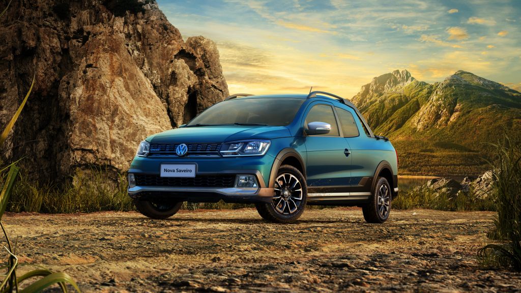 Volkswagen Saveiro Cross Cd, Пикап, Синий, HD, 2K, 4K